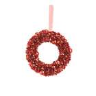   Home Furnishings Pack of 6 Red 6 Glitter Christmas Wreath Ornaments