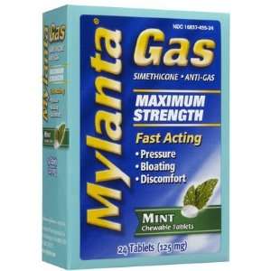 Mylanta Gas Maximum Strength Chewable Tablets Mint 24 ct (Quantity of 