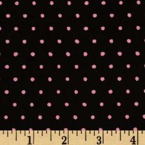  44 Wide Love Me Love Me Not Dots Pink/Black Fabric By 