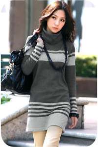 Womens Beautiful Stripe Knitting Sweater Dress Top VC52  