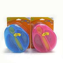 The First Years Take & Toss Infant Section Bowls with Spoons 4 Pack 