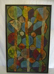   Modern Abstract Original Op Art Textile Fabric Tie Dye Wall Art  