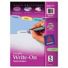   Translucent Multicolor Write On Dividers, 5 Tab, Letter, 1 Sets/Pack