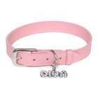   50013 Pink Leather Dog Collar with Swarovski Crystal DIVA Charm Medium