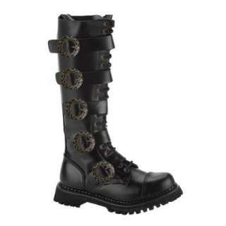   SIZING Knee High Boots Gothic Combat Boots Steampunk Hardware Shoes