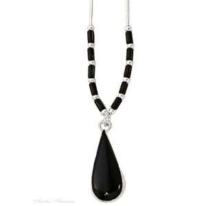   Necklace Black Onyx Heishi Beads Plain Black Onyx Teardro Jewelry