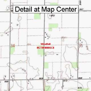   Topographic Quadrangle Map   Windfall, Indiana (Folded/Waterproof