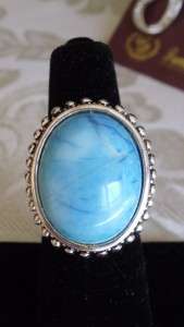 Premier Designs Scottsdale Blue Lapis Ring Size 7 EUC  