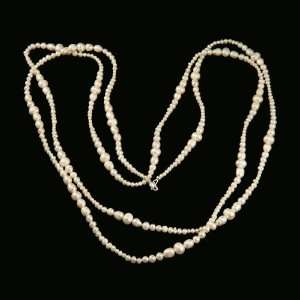 Silver Inches Sea Treasure Cultured Freshwater Peach Pearls Necklace
