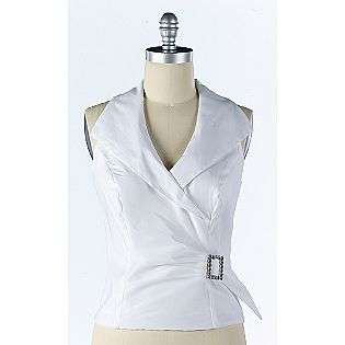 White Side Wrap Blouse  Sally Lou Fashions Clothing Womens Tops 