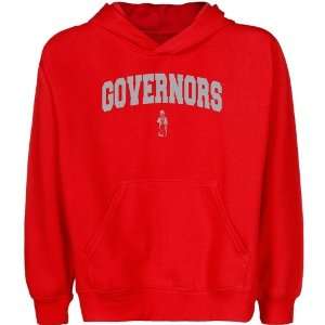 Austin Peay State Governors Youth Red Logo Arch Pullover Hoody