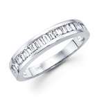   Baguette Diamond Wedding Band 14k White Gold Anniversary Ring (1/2 CT
