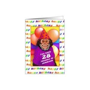  28 Years Old Birthday Cards Humorous Monkey Card Toys 
