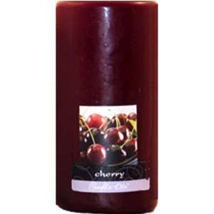 Cherry Scented Burgundy Pillar Candles   6 (2 count 