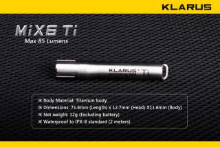 Klarus MI X6 TI CREE XP G R5 LED AAA Flashlight  