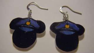 Disney Mickey Mouse Police officer cop Hat cap Earrings  
