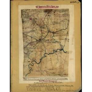Civil War Map Map showing position of Union and Rebel armies, 28th to 