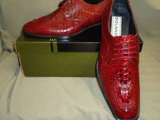 New Mens Red & Dark Red Faux Alligator Dress Shoes  