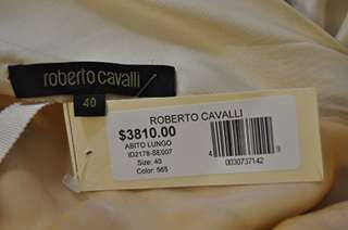 New $3810 Roberto Cavalli One Shoulder Dress Cream S 40  