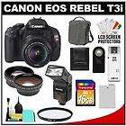 Canon EOS Rebel T3i Digital SLR Camera Body + 18 55mm IS Lens Black 