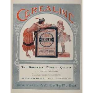   Cerealine White Indian Corn Hominy   Original Print Ad
