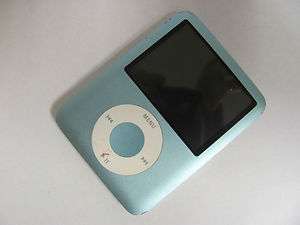 Apple iPod nano 3rd Generation Light Blue (8 GB) PUSH HARD ON MENU 