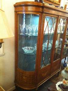 Antique Louis XVI Mounted Marquetry Display Cabinet  