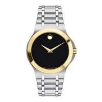 Movado Black Dial Stainless Steel Mens Watch 0606465  