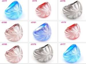 10 Murano Lampwork Glass Ring size #8 Band r0177 r0181  