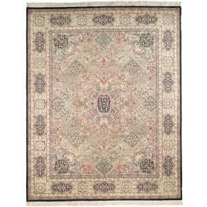   V3 Hand knotted Ivory Wool Area Rug, 9 Feet by 12 Feet