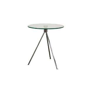   Glass Top End Table with Tripod Base By Wholesale Interiors Home