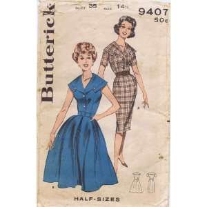  Butterick 9407 Vintage Sewing Pattern Womens Rockabilly 