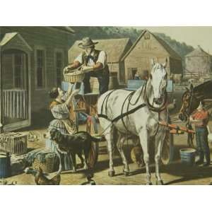  Currier & Ives Print Preparing for Market 510 Everything 
