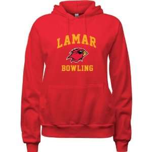  Lamar Cardinals Red Womens Bowling Arch Hooded Sweatshirt 