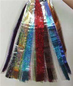   HIT, MOST POPULAR SHINY SILK HAIR TINSEL STRANDS, 13 TOP HIT COLORS