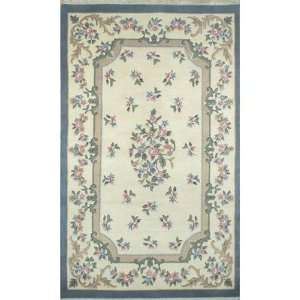   Rug Co. 2001IYBL French Country 2001 Aubusson Ivory / Blue Floral Rug