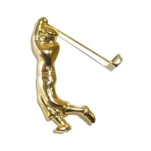  Goldplated Male Golfer Pin Jewelry