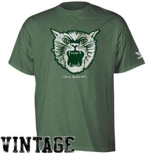  adidas Ohio Bobcats Green Vintage Mascot Tri Blend T shirt 