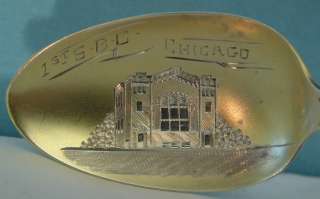 Souvenir Spoon Chicago 1st S.B.C Engr Building in Bowl  