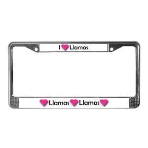 LUV LLAMAS Llama License Plate Frame by   