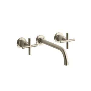  Two Handle Wall Mount Lavatory Faucet Trim with 9, 90 Degree Angle 