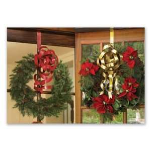  Red Holiday Ribbon Wreath Hanger