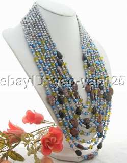 Stunning Pearl&Olive Jade&Jasper&Onyx Necklace  