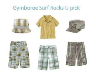 NWT GYMBOREE BOYS SURF ROCKS U PICK SHORTS POLO TOP HAT PLAID 