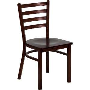   Back Metal Restaurant Chair Wood Seat 