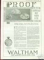 1920 Waltham Pocket Watch THE RIVERSIDE Ad  