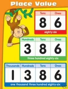 PLACE VALUE Math Poster Classroom Chart NEW  