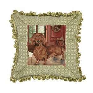  123 Creations C754.14x14 inch Dachshund Petit Point Pillow 