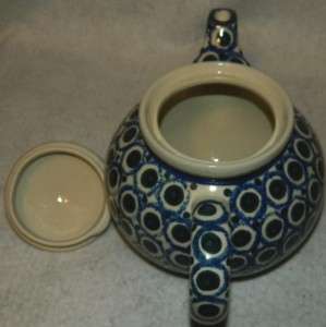 Boleslawiec BLUE PEACOCK Polish Pottery Teapot CLEARANCE  