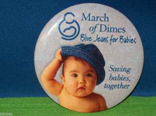 March of Dimes 1999 Blue Jeans For Babies 3 Pin Button  